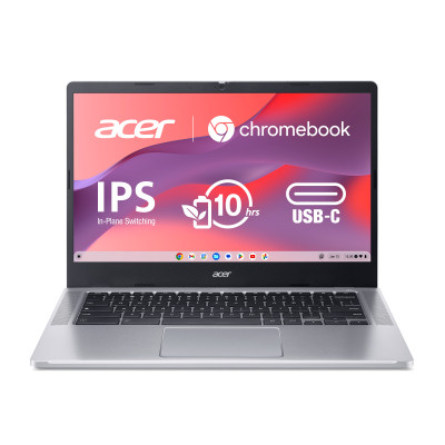 Ноутбук Acer Chromebook CB314-3HT 14" FHD IPS Touch, Intel P N6000, 8GB, F128GB, UMA, ChromeOS, сріблястий