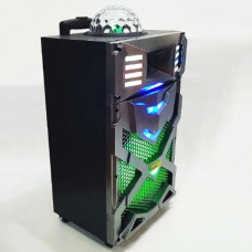 Музыкальная колонка со светомузыкой WilliCo 300 Вт и микрофоном, портативная колонка с диско-слоем.