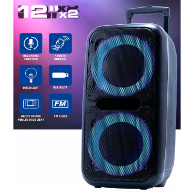 Акустическая переносная колонка ZXX-7575 300 Вт аккумуляторная с микрофонами 80х39х33 см