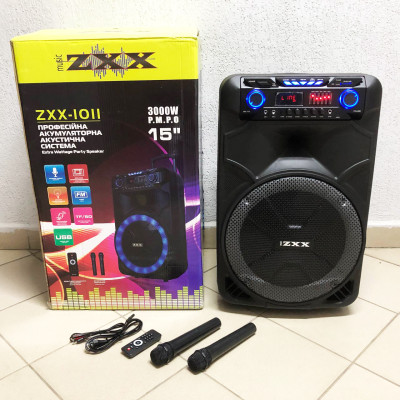 Професійна аккумуляторна система ZXX-1011 800 Вт 15" зі світломузикою та мікрофонами