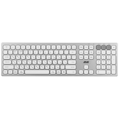 Клавиатура ножничная 2E KS270 109key, WL/BT, EN/UK, серебристо-белый
