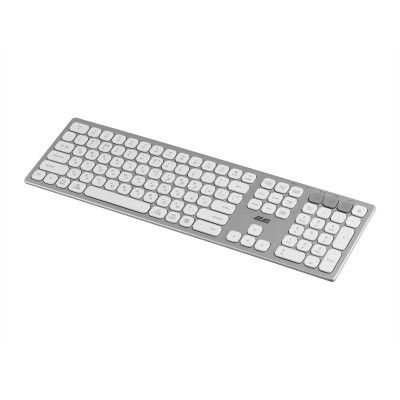 Клавиатура ножничная 2E KS270 109key, WL/BT, EN/UK, серебристо-белый
