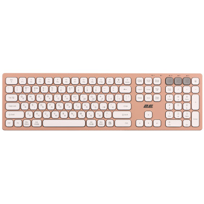 Клавиатура ножничная 2E KS270 109key, WL/BT, EN/UK, розово-белый