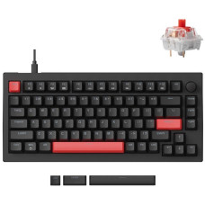 Клавіатура механічна Lemokey  X4 84Key, Keychron Red, USB-A, QMK/VIA, EN/UKR, Red led, чорний