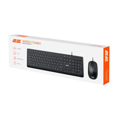 Комплект клавиатуры и мыши 2E MK405 USB-A, EN/UK/RU, черный