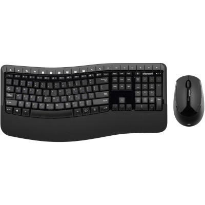 Комплект клавиатуры и мыши Microsoft Comfort Desktop 5050 WL, EN/UK/RU, черный