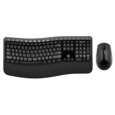 Комплект клавиатуры и мыши Microsoft Comfort Desktop 5050 WL, EN/UK/RU, черный