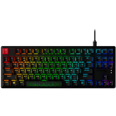 Клавіатура механічна HyperX Alloy Origins Core PBT 87key, AqUK, USB-A, EN/UA, RGB, чорний