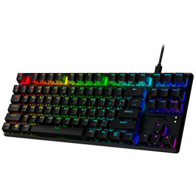 Клавіатура механічна HyperX Alloy Origins Core PBT 87key, AqUK, USB-A, EN/UA, RGB, чорний