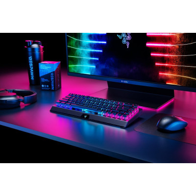 Клавиатура механическая Razer BlackWidow V3 Mini HyperSpeed 68key, Green Switch, USB-A/WL/BT, EN/RU, RGB, черный