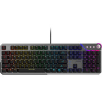 Клавиатура механическая MSI STRIKE 600 SILENT UA 104key, Kailh Midnight Pro Silent Tactile, USB-A, EN/UKR/RU, RGB, серебряный