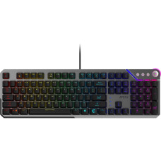 Клавиатура механическая MSI STRIKE 600 SILENT UA 104key, Kailh Midnight Pro Silent Tactile, USB-A, EN/UKR/RU, RGB, серебряный