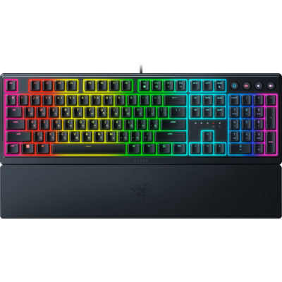 Клавиатура механическая Razer Ornata V3 104key, Mecha-Membrane Switch, USB-A, EN/UK, RGB, черный
