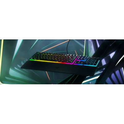 Клавиатура механическая Razer Ornata V3 104key, Mecha-Membrane Switch, USB-A, EN/UK, RGB, черный