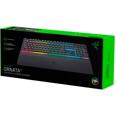 Клавиатура механическая Razer Ornata V3 104key, Mecha-Membrane Switch, USB-A, EN/UK, RGB, черный