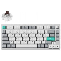 Клавиатура механическая Lemokey P1 Pro 84Key, Keychron Super Brown, WL/BT/USB-A, QMK/VIA, Hot-Swap, EN/UKR, RGB, Knob, Space Silver