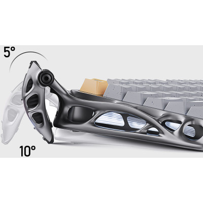 Клавиатура механическая GravaStar Mercury K1 Pro 80keys, GravaStar x Kailh Speedy Mint, EN/UKR, BT/WL/USB, серый