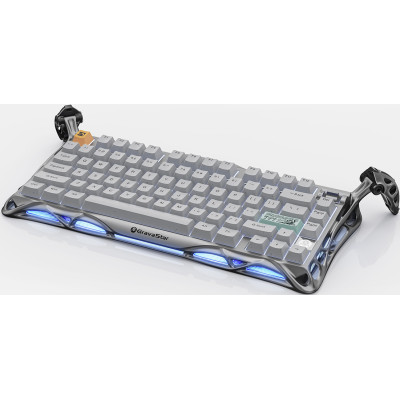 Клавиатура механическая GravaStar Mercury K1 Pro 80keys, GravaStar x Kailh Speedy Mint, EN/UKR, BT/WL/USB, серый