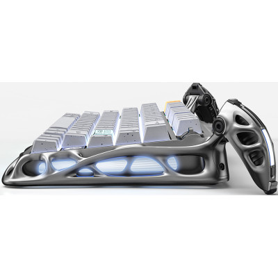 Клавиатура механическая GravaStar Mercury K1 Pro 80keys, GravaStar x Kailh Speedy Mint, EN/UKR, BT/WL/USB, серый