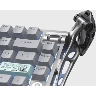 Клавиатура механическая GravaStar Mercury K1 Pro 80keys, GravaStar x Kailh Speedy Mint, EN/UKR, BT/WL/USB, серый