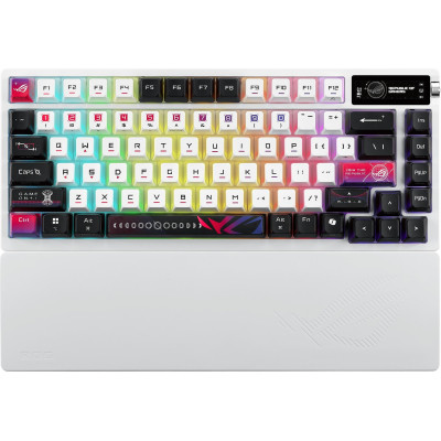 Клавіатура механічна ASUS ROG Azoth X 81key, NX Snow, USB-A/WL/BT, EN, RGB, білий