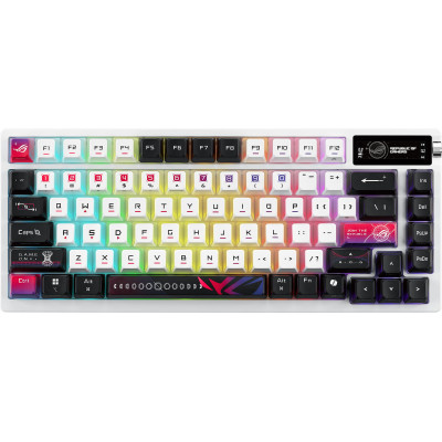 Клавіатура механічна ASUS ROG Azoth X 81key, NX Snow, USB-A/WL/BT, EN, RGB, білий