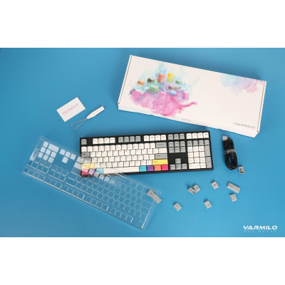 Клавиатура механическая Varmilo APT108 CMYK, C-TK Brown, WL/USB-A, White Led