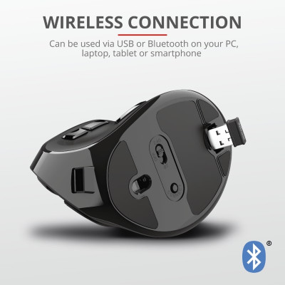 Мышь Trust Voxx Rechargeable Ergonomic, WL, черный