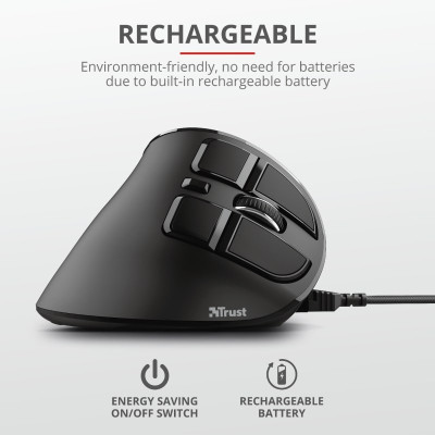 Мышь Trust Voxx Rechargeable Ergonomic, WL, черный