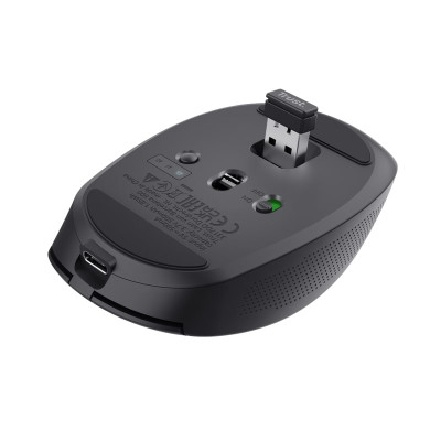 Мышь Trust OZZA compact, BT/WL/USB-A, черный