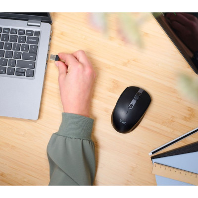 Мышь Trust OZZA compact, BT/WL/USB-A, черный