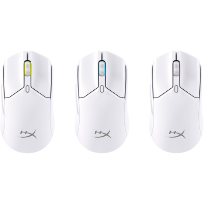 Мышь HyperX Pulsefire Haste 2 mini, RGB, USB-A/WL/BT, белый