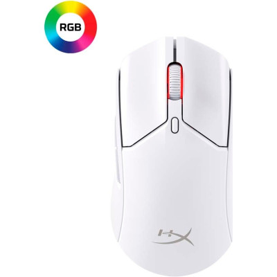 Мышь HyperX Pulsefire Haste 2, RGB, USB-A/WL/BT, белый