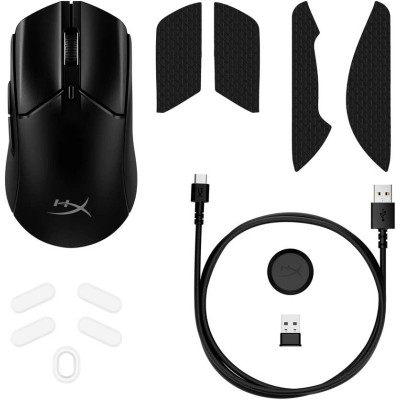 Мышь HyperX Pulsefire Haste 2, RGB, USB-A/WL/BT, черный