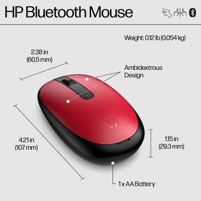 Мышь HP 240, BT, красный