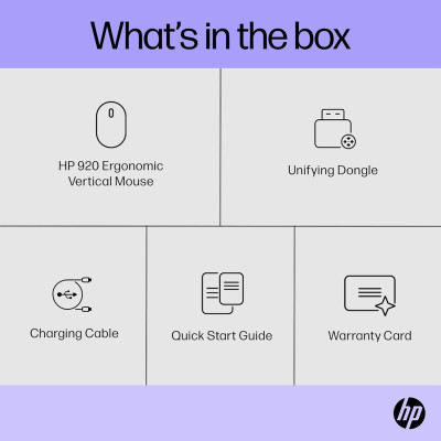 Мышь HP 920 Ergonomic Vertical, WL/BT, черный