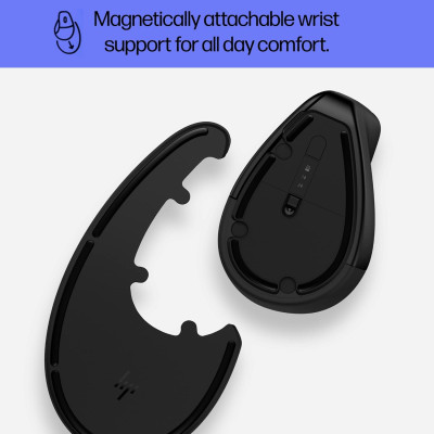 Мышь HP 920 Ergonomic Vertical, WL/BT, черный