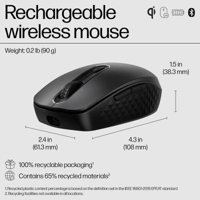 Мышь HP 690 Rechargeable, BT, черный
