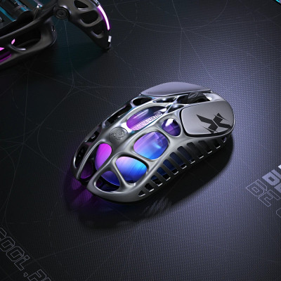Мышь GravaStar Mercury X, BT/WL/USB-A, RGB, серый
