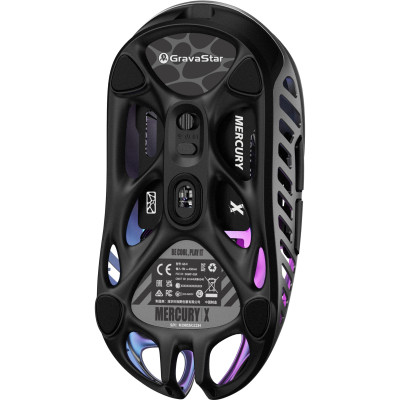 Мышь GravaStar Mercury X, BT/WL/USB-A, RGB, серый