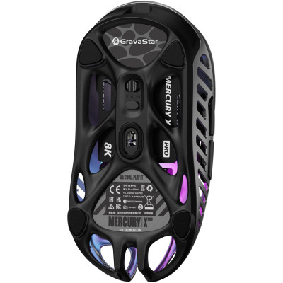 Мышь GravaStar Mercury X Pro, 8K, BT/WL/USB-A, RGB, серый