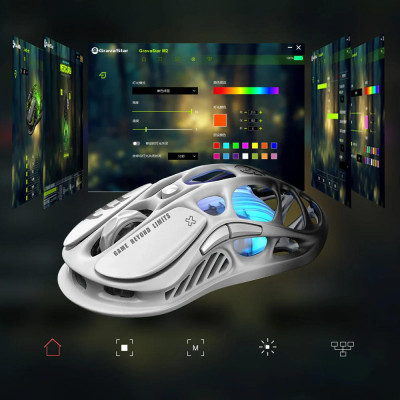 Мышь GravaStar Mercury M1 Pro, BT/WL/USB-A, RGB, черно-белый