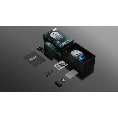 Мышь GravaStar Mercury M1 Pro, BT/WL/USB-A, RGB, черно-белый