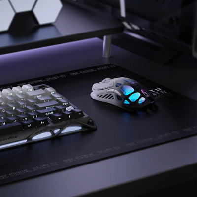Мышь GravaStar Mercury M1 Pro, BT/WL/USB-A, RGB, черно-белый