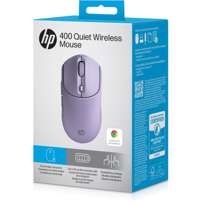Мышь HP 400 Quiet, WL/BT, фиолетовый