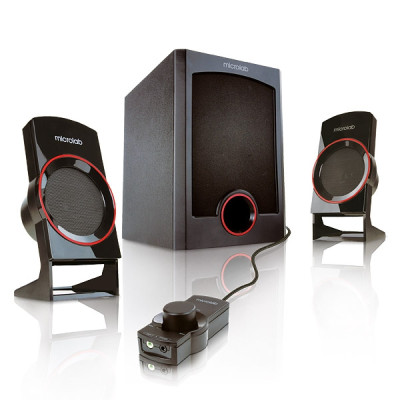 Акустична система MICROLAB M-111 2.1, 12W, mini-jack, чорний
