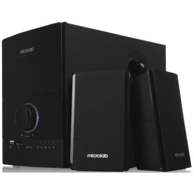 Акустическая система MICROLAB M-500U 2.1, 40W, mini-jack/USB/SD, пк, черный