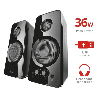 Акустическая система Trust Tytan 2.0, 18Вт, USB/AUX, черный