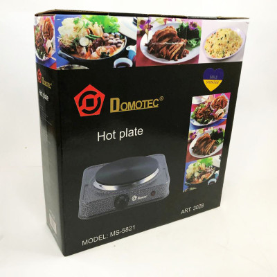 Электроплита настольная DOMOTEC MS-5821 дисковая на 1 конфорку, маленькая переносная электроплита