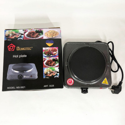 Электроплита настольная DOMOTEC MS-5821 дисковая на 1 конфорку, маленькая переносная электроплита
